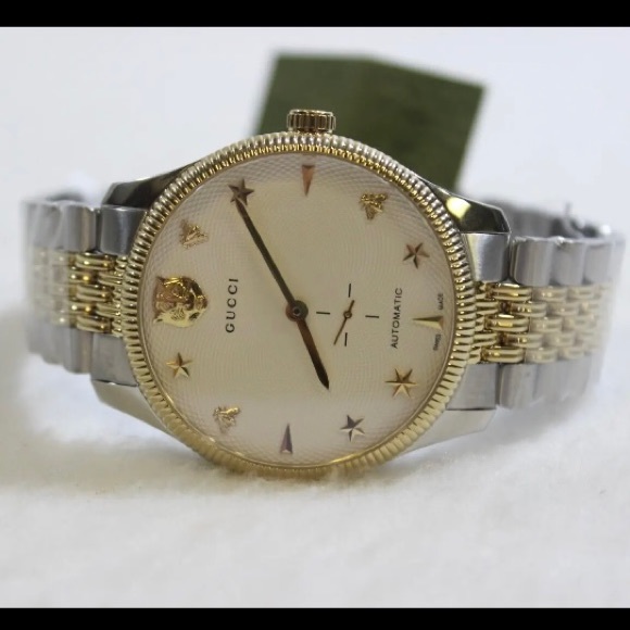 Gucci G-Timeless SWISS Automatic Two Tone Stainless Steel Men's Watch ~ YA126356 - Picture 3 of 3